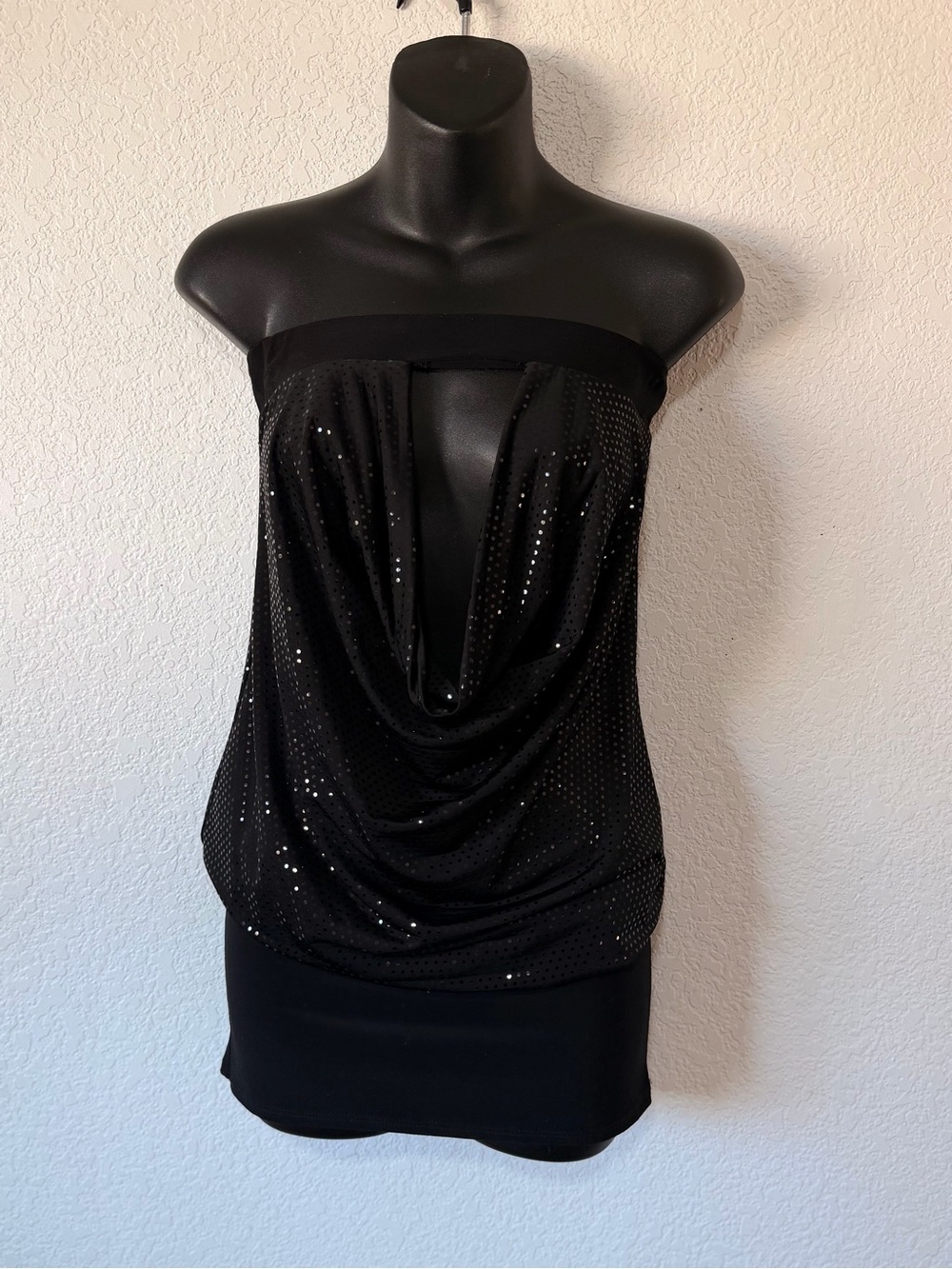 Y2k McBling Wet Seal Black Strapless Sequin Micro Dress